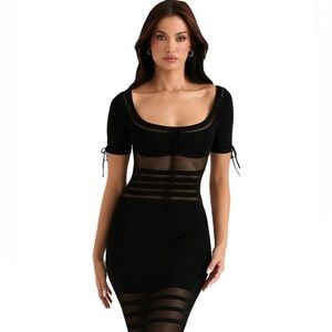 HOUSE OF CB Lilla Mesh Stitch Midi Sweater Dress